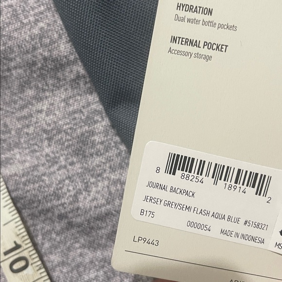 Adidas Heather Gray and Teal Backpack - Picture 7 of 7